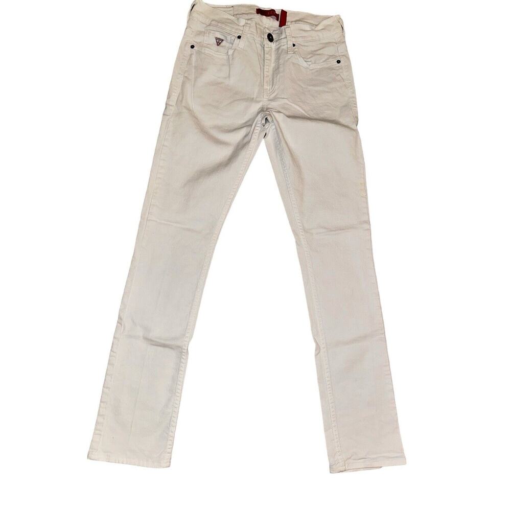 Guess Los Angeles Women Jeans Size 30x32 White‎ Denim Y2K Mid Rise Skinny